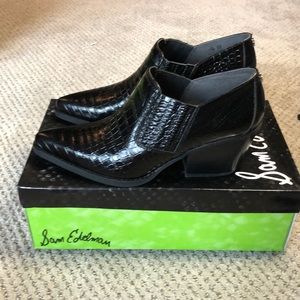 Sam Edelman Black Croc Bootie